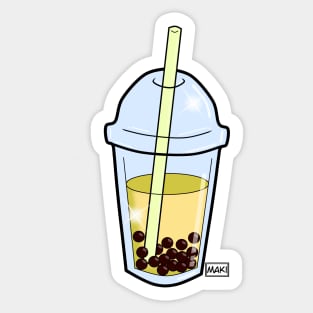 Yellow neon bubbletea Sticker